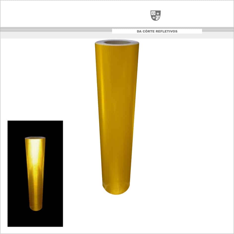Rolo Vinil Refletivo Grau Comercial Amarelo 2 M X 1,24 M